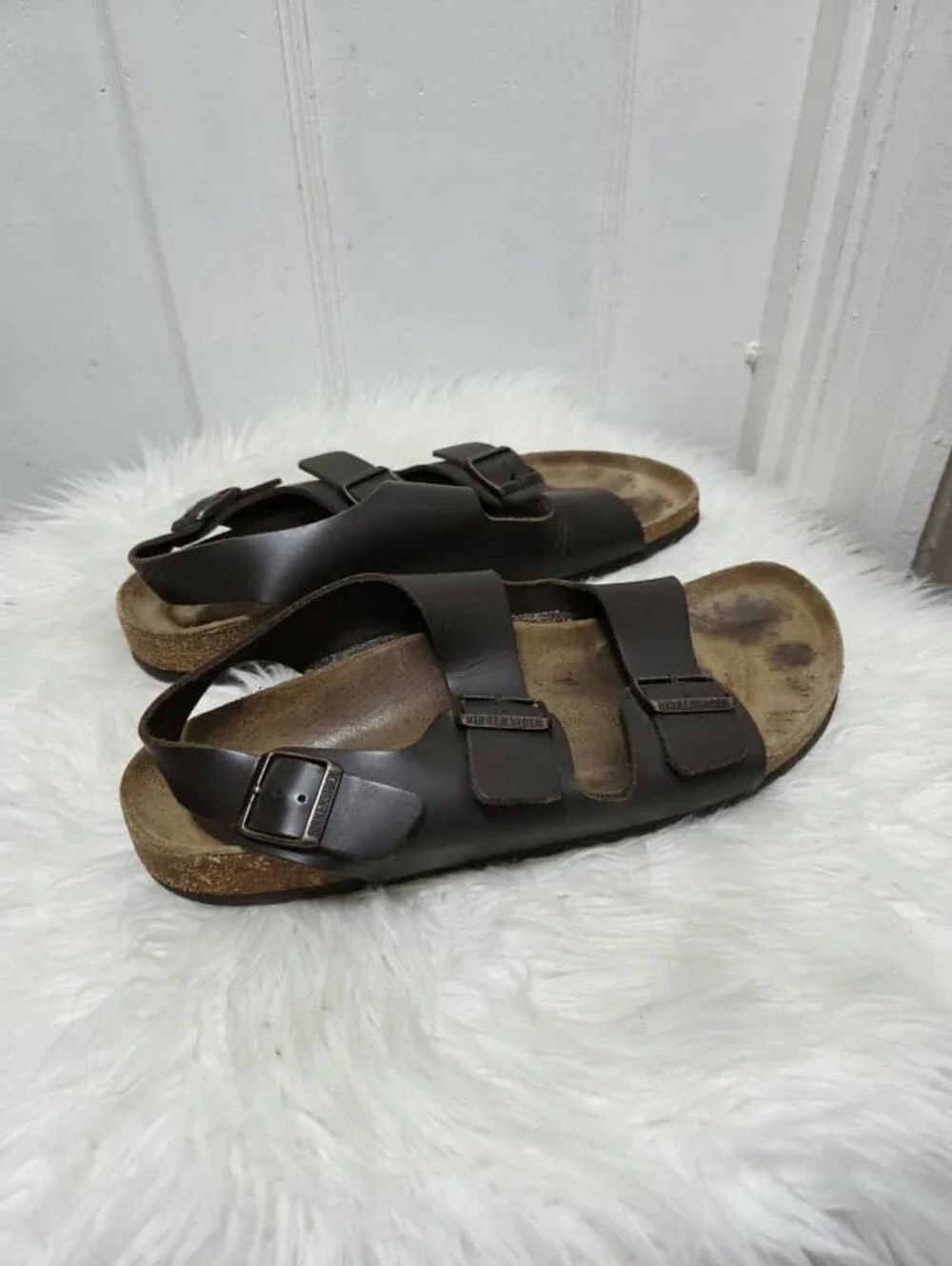 Birkenstock Milano Oiled Leather Sandals Habana Brown Men's Size EU 46 M13